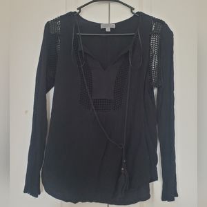 Black long sleeve top